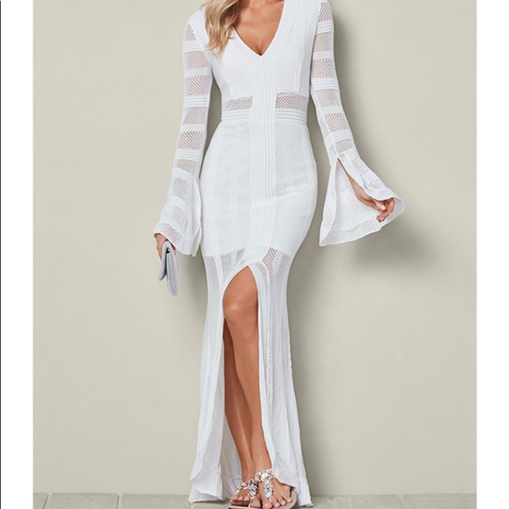 White dress with cute slit in front